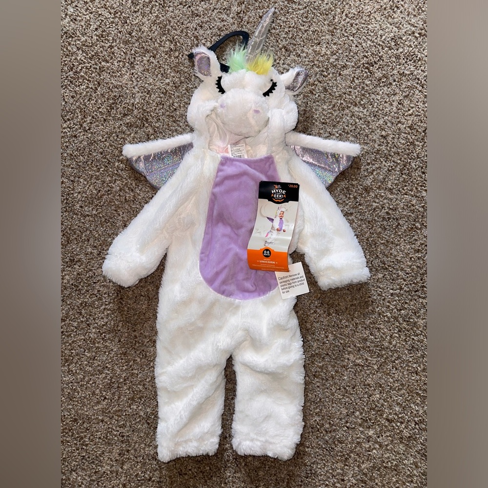 New with tags infant unicorn costume 0-6 months